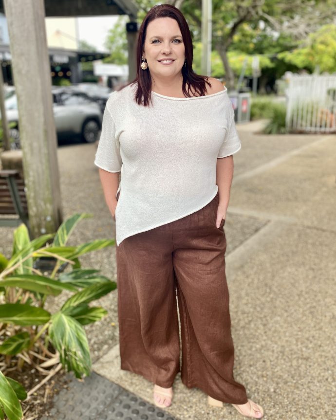 Paige Linen Pant – Choc