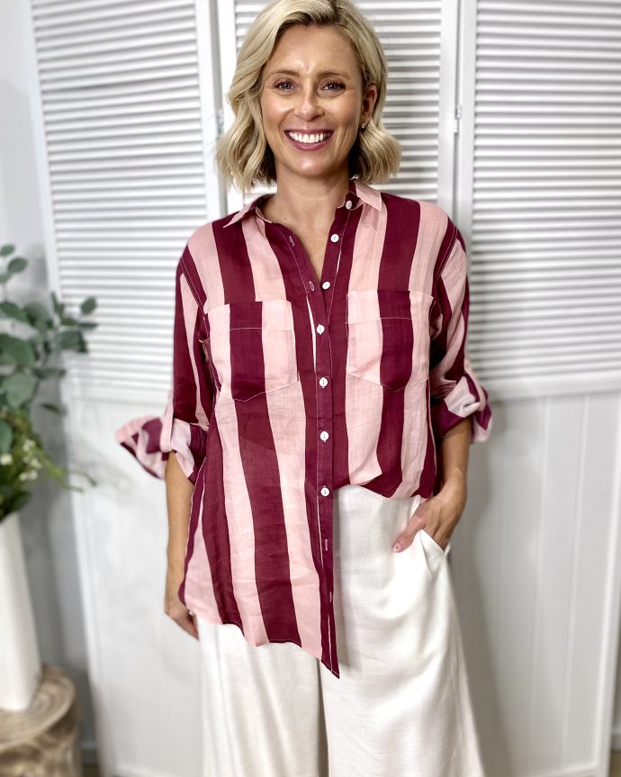 Raven Shirt – Burg/Pink