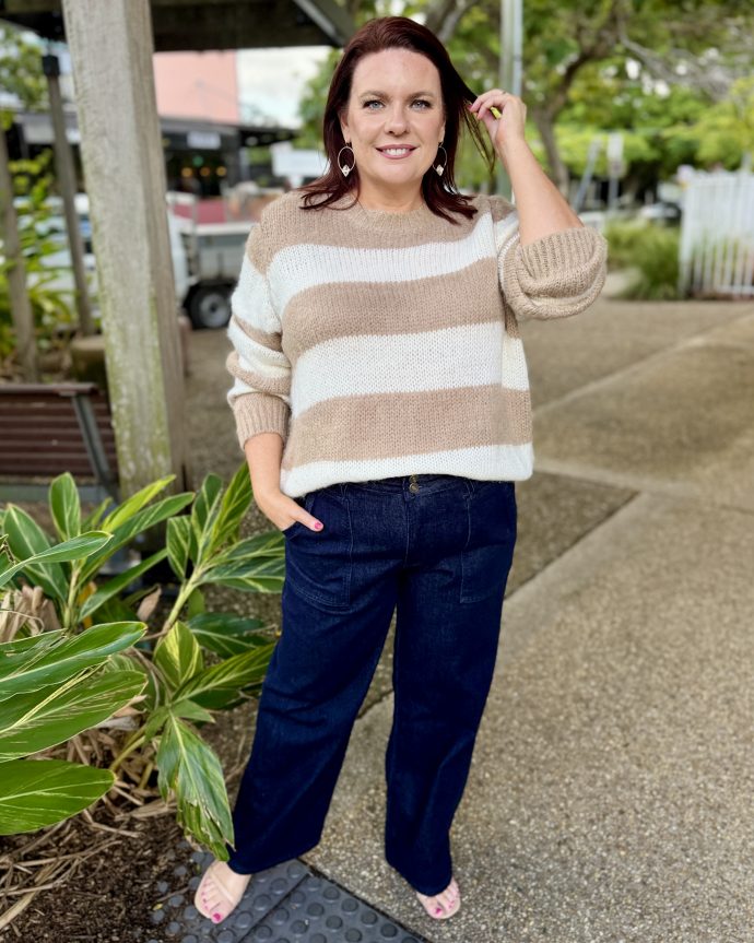 Pallas Stripe Jumper – Stone